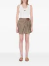 Loewe Draped Cotton And Silk-blend Twill Mini Skirt In Green