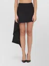 Loewe Womens Black Draped-side Asymmetric-hem Cotton-blend Mini Skirt In Black