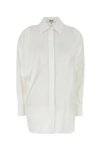 LOEWE CAMICIA IN POPELINE BIANCO  DONNA