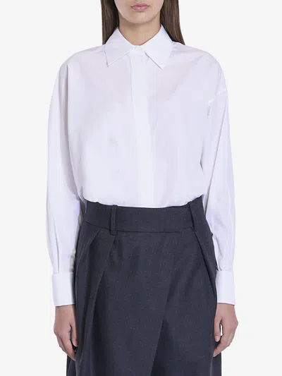 Loewe Draped Shirt In Cotton In White