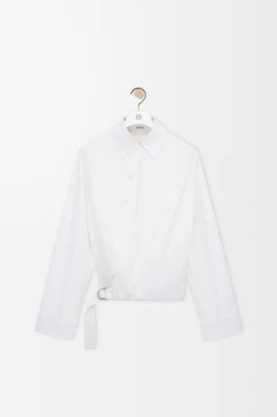 Loewe Asymmetric Twist Button-front Shirt In White