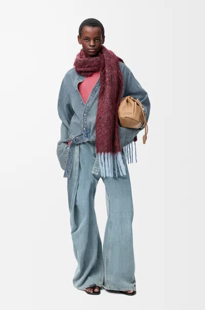 Loewe Draped Shirt In Denim Size:42 For Woman In Blue