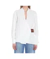 Loewe Draped Cotton Wrap Shirt With Collared Neck In White