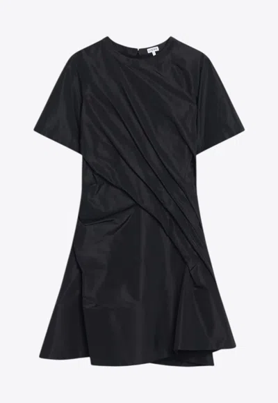 Loewe Draped Silk-blend Mini Dress In Black