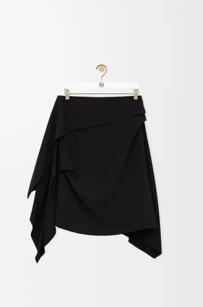 Loewe Draped Skirt In Viscose Blend In Black