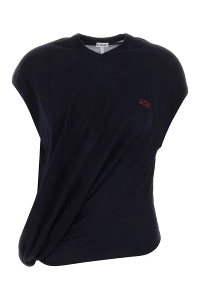 Loewe Draped Sweater In Animal Print