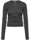 Loewe Draped Sweater In Cashmere And Silk In Anthracite