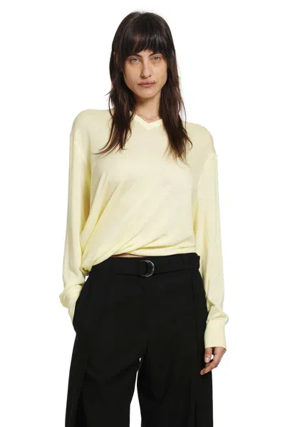 Loewe Draped Sweater In Yellow