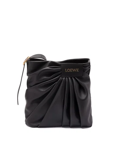 Loewe Draped Tote Bag In Black