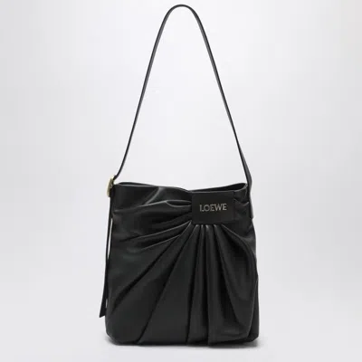 Loewe Draped Tote Bag In Black Leather
