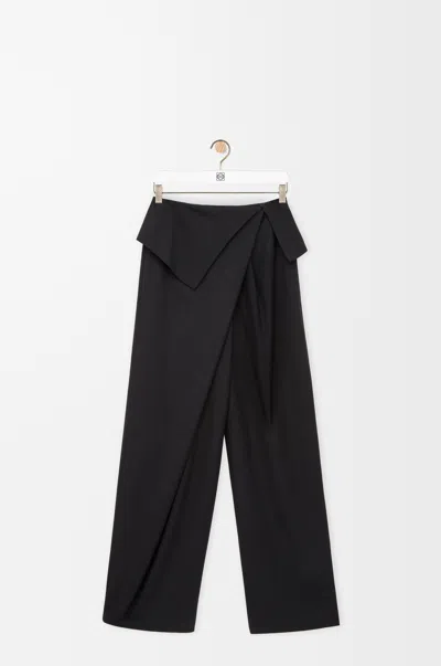 Loewe Draped Trousers In Wool Size:32 For Woman In Black