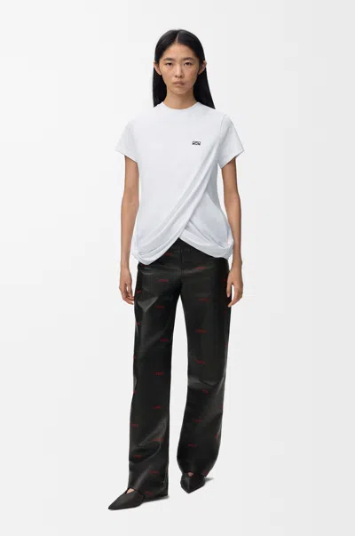 Loewe Draped T-shirt In Cotton Size: L For Woman In White
