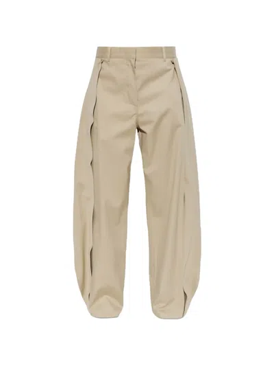 Loewe Draped Wide-leg Trousers In Neutral