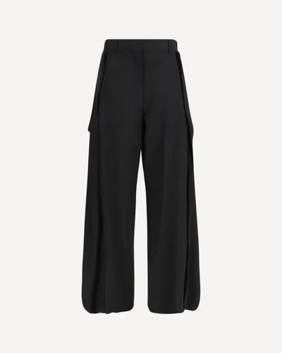 Loewe Draped Wool Pants In Black
