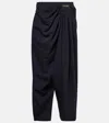 Loewe Draped Wool Pants In Dark Navy Blue