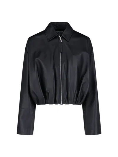 Loewe Lamb Nappa Jacket With Asymmetric Draping At The Back In Black