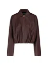 Loewe Draped Zip Jacket In Brown
