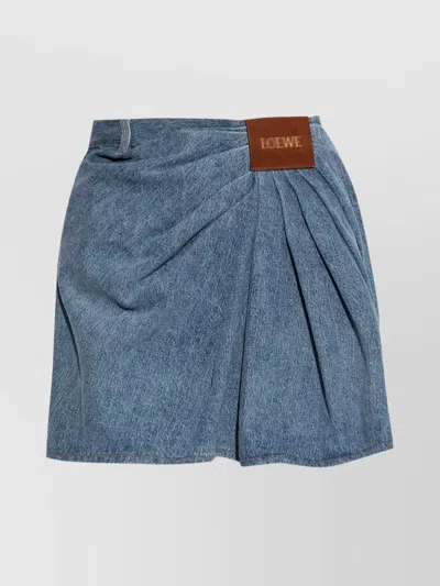 Loewe Draping Detail Denim Skirt