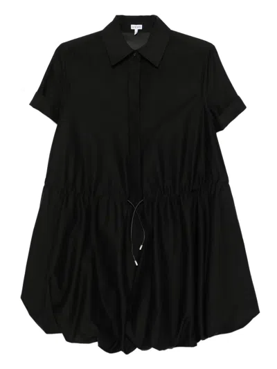 Loewe Drawstring Balloon Mini Dress In Black