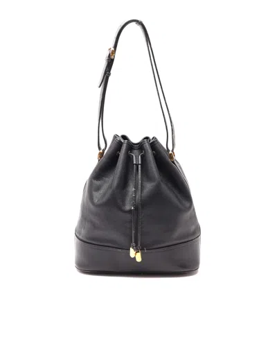 Loewe Drawstring Bucket Bag In Black