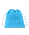 Loewe Medium Drawstring Pouch Bag In Terry Cloth In Black