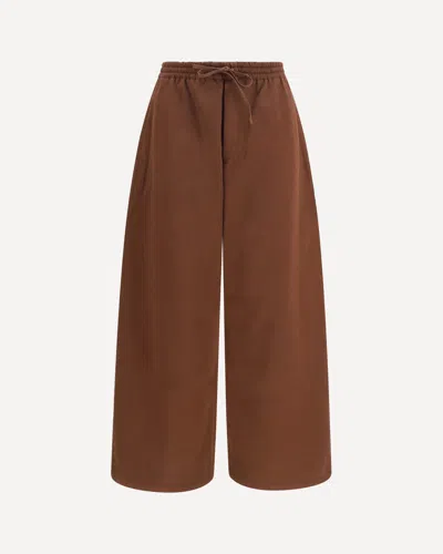 Loewe Drawstring Cotton Pants In Brown