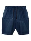 Loewe Drawstring Denim Shorts In Blue