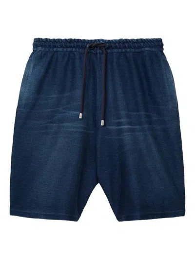 Loewe Drawstring Denim Shorts In Blue
