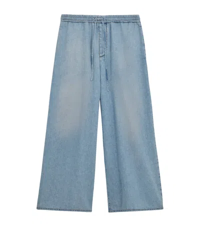 Loewe Drawstring Denim Trousers In Blue