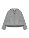 Loewe Womens Light Grey Anagram-embroidery Hooded Trapeze Cotton-blend Jacket In Gray