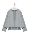 Loewe Womens Light Grey Anagram-embroidery Hooded Trapeze Cotton-blend Jacket In Gray