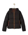 Loewe Drawstring Hooded Down Jacket In Black