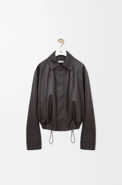 Loewe Drawstring Jacket In Nappa Lambskin Size: 46 For Man In Gray