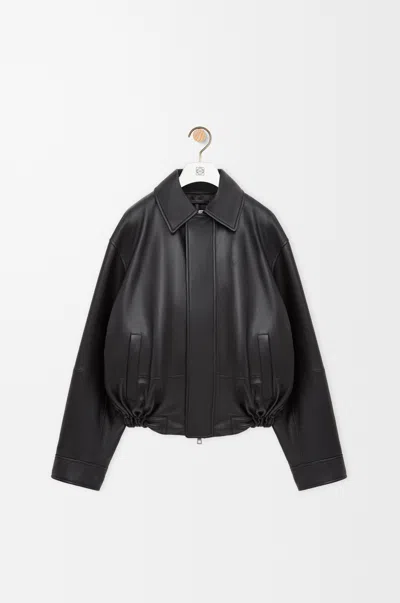 Loewe Drawstring Jacket In Nappa Lambskin In Black