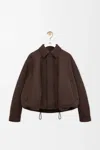 Loewe Wool-blend Drawstring Jacket In Brown/black