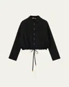 Loewe Drawstring Open-back Blouson Blouse