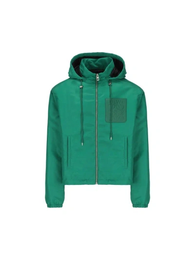 Loewe Drawstring Padded Jacket In Green