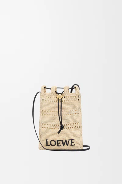 Loewe Drawstring Pocket En Raphia Pour Femme In Neutral