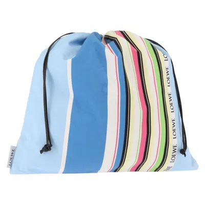 Pre-owned Loewe Drawstring Pouch Printed Canvas Blue Canvas Bag ()