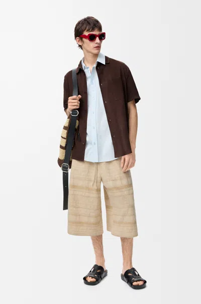 Loewe Drawstring Shorts In Denim Size: Xxl For Man In Nude