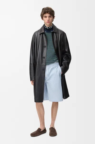 Loewe Drawstring Shorts In Technical Linen Blend Size: Xxl For Man In Black