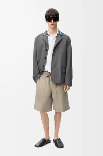 Loewe Drawstring Shorts In Wool And Cotton Size: Xxl For Man In Gray