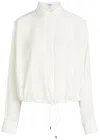Loewe Drawstring Silk-crepe Shirt In White