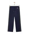 Loewe Straight-leg Logo-embroidered Herringbone-striped Tech-jersey Track Pants In Blue