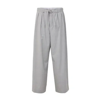 Loewe Drawstring Trousers In Wool In Gray