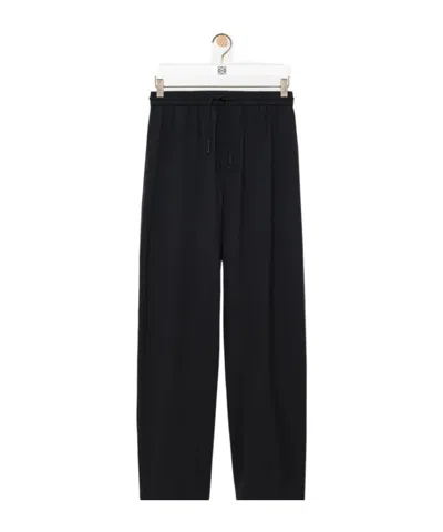 Loewe Drawstring Waist Casual Pants In Black