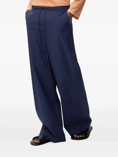 Loewe Drawstring Wide-leg Trousers In Blue