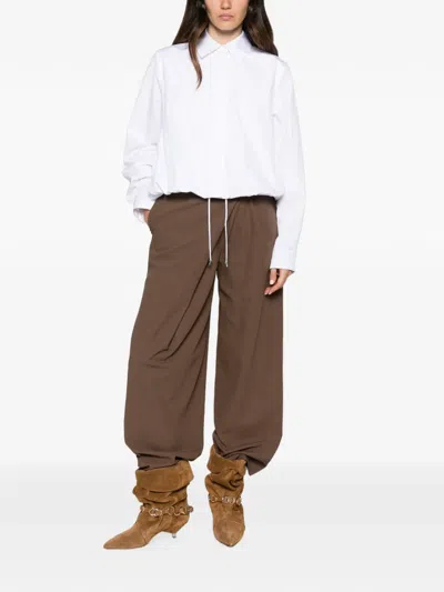 Loewe Drawstring-hem Embroidered-logo Shirt In Animal Print