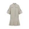 Loewe Flared Hem Dress With Shoulder Cutouts And Pocket Detail In Beige