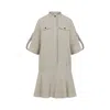 Loewe Flared Hem Dress With Shoulder Cutouts And Pocket Detail In Beige